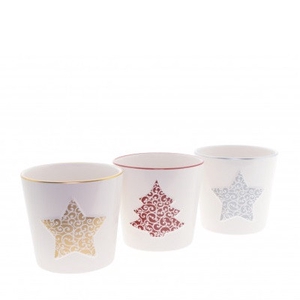 Christmas Ceramics pot star/tree d10*10cm