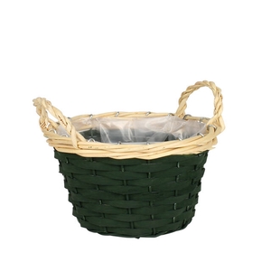 Basket Runan chipwood D16xH14 d.green