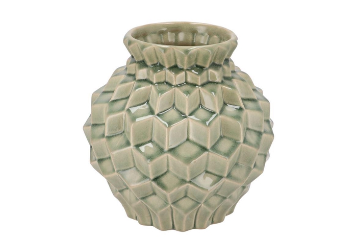 <h4>Gia Green Structure Vase 23x23x23cm</h4>