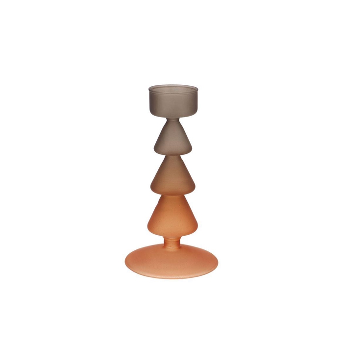 <h4>Nova Woods Brown Candle Holder Tricolor 9x9x17cm N</h4>