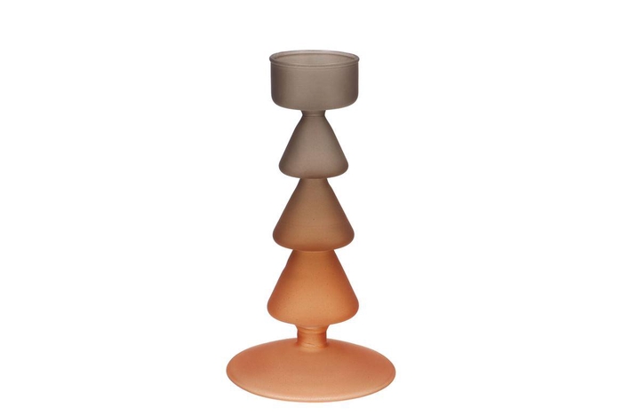 Nova Woods Brown Candle Holder Tricolor 9x9x17cm N