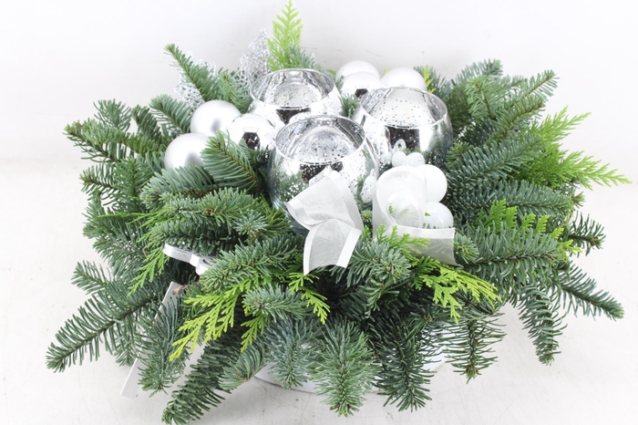 <h4>arr5 Kerst PL - Ker. schaal 25cm zilver</h4>