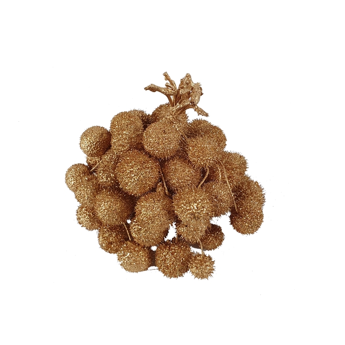 <h4>Small ball per bunch in poly Antique Gold + Glitter</h4>