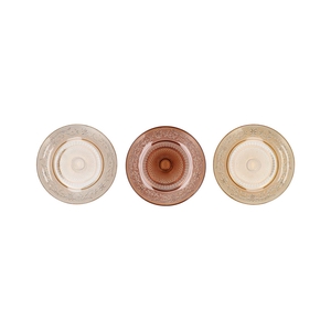 Dayah Warm Sand Mix Glass Plate 23x2cm Ass P/1