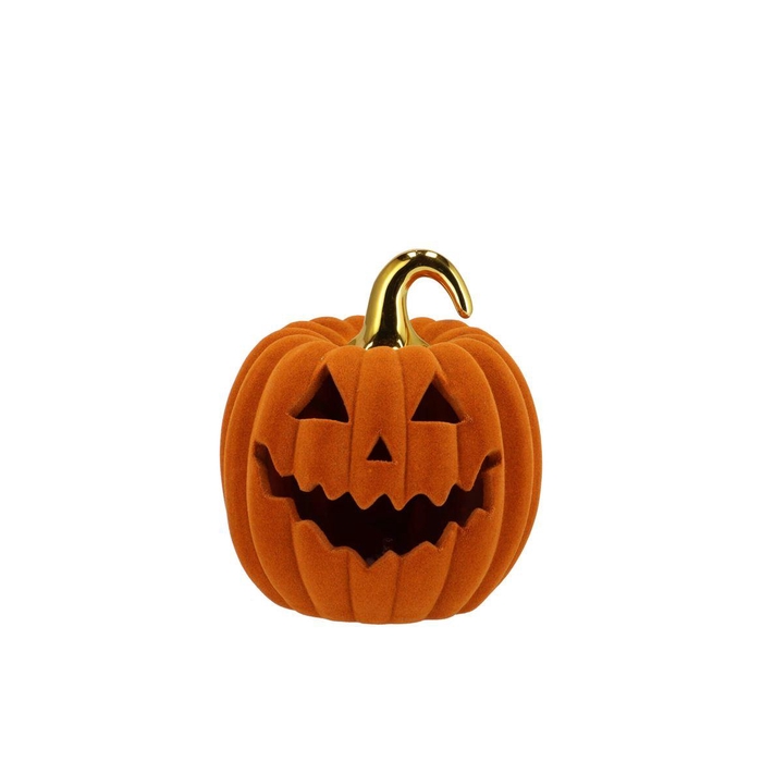 <h4>Autumn Flock Scottish Spice Pumpkin Face Led 13x13</h4>