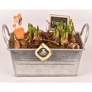 Zink rechthoek met oor 25,5x16cm