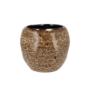 Dana Brown Cat Eye Pot 21x21x18cm
