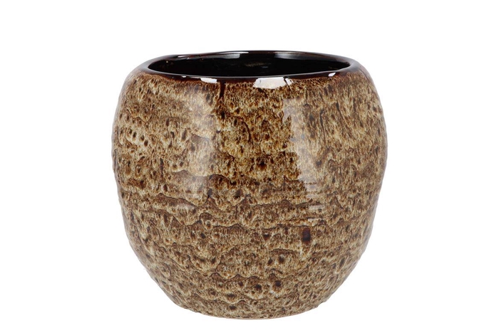<h4>Dana Brown Cat Eye Pot 21x21x18cm</h4>
