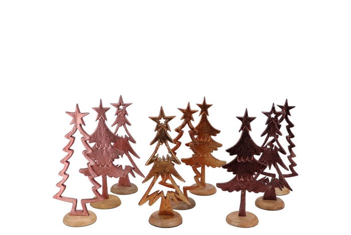 <h4>Cosmo Copper Mix Xmas Trees On Foot Ass 8x6x18cm</h4>