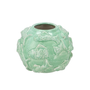 Shella Green Vase Fish 26x26x20cm