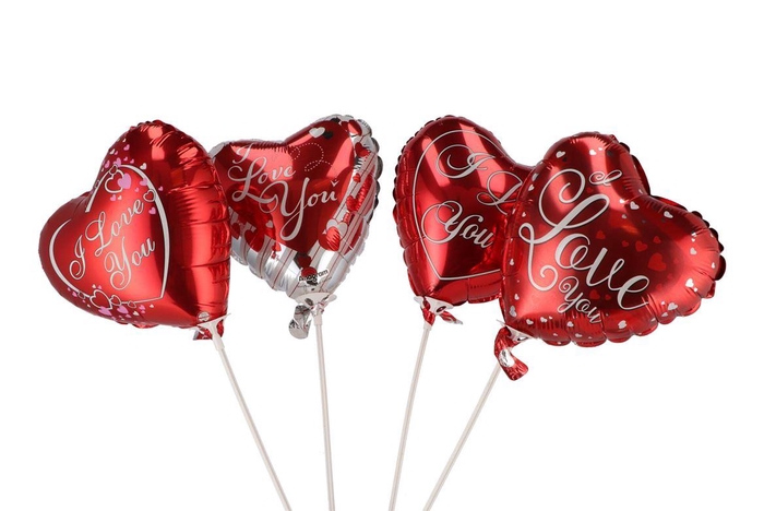 Pick Balloon 18cm Love Assorti ´a´ P/1