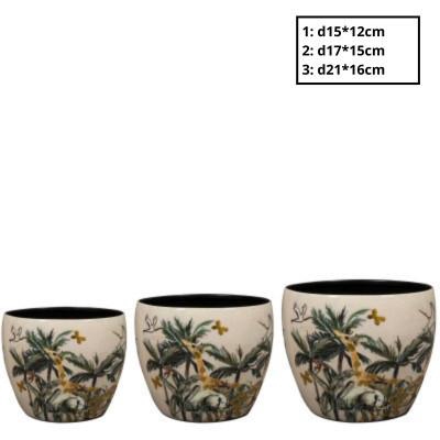 <h4>Metal Safari pot S/3 d21*16cm</h4>