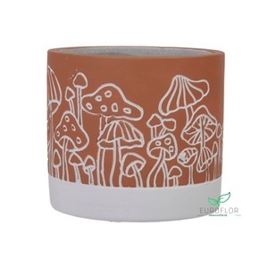 CEMENT FLOWERPOT MUSHROOM ORANGE D13,5 11,5CM