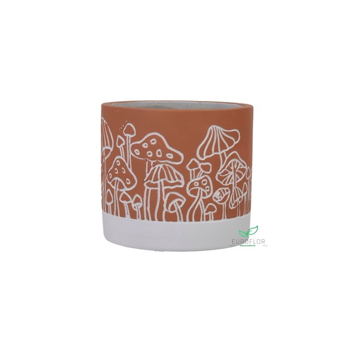 <h4>CEMENT FLOWERPOT MUSHROOM ORANGE D13,5 11,5CM</h4>