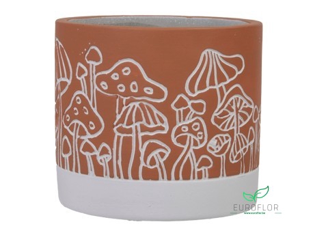 CEMENT FLOWERPOT MUSHROOM ORANGE D13,5 11,5CM