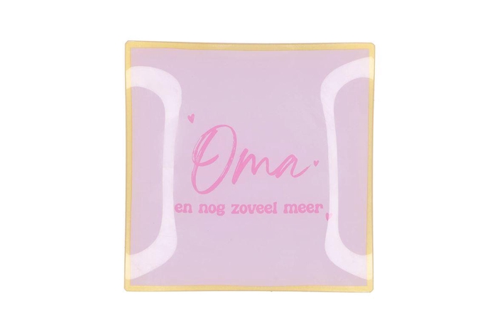 <h4>Plate Square Oma En Nog Veel Meer 18x18x2cm</h4>