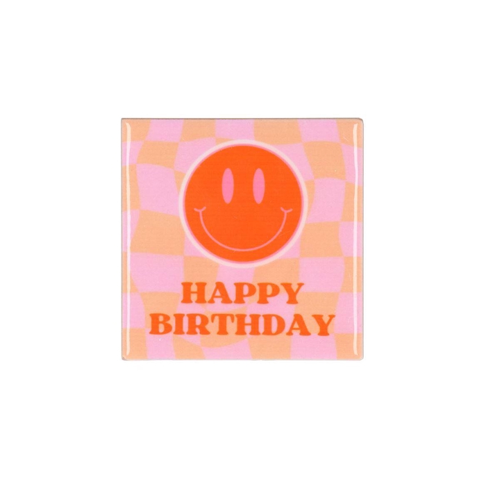 <h4>Tile Birthday Pink/orange 10x10x1cm</h4>