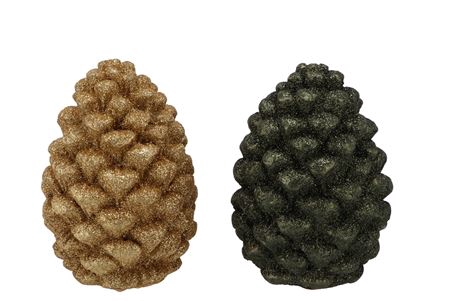 <h4>Jingle Olive Green Pinecone Ass 9x9x13cm Nm</h4>