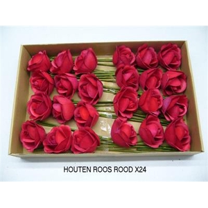 HOUTEN ROOS ROOD X 2