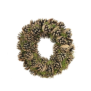 Wreath Ø30cm Lappenmoss/pine cone natural