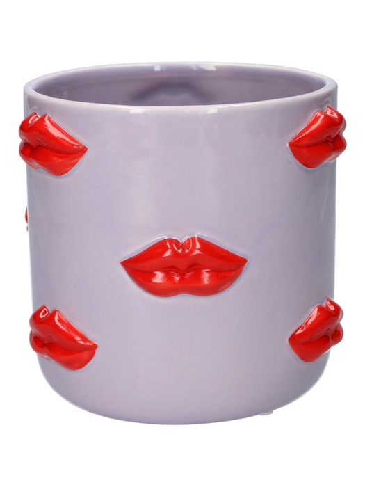 <h4>DF03-666575447 - Pot Lips d13.2/14.5xh13.5 lilac/red</h4>