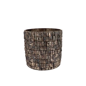 Nepal Iron Pot Birch Mosaic 18x18x16m Nm