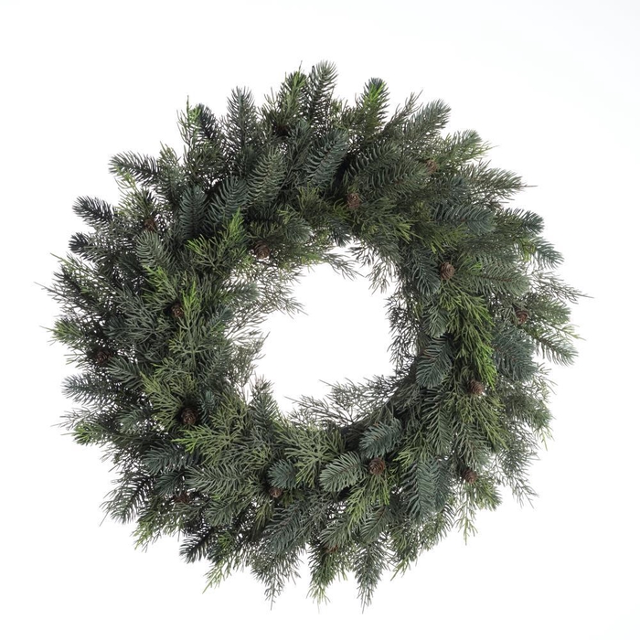 AF Wreath Pine Cedar Cones D6