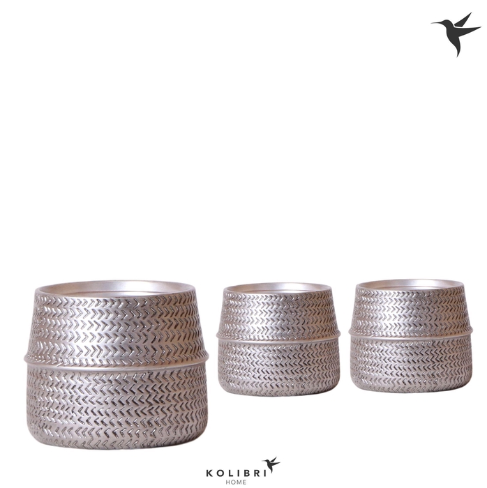 <h4>Kolibri Home Groove pot silver</h4>