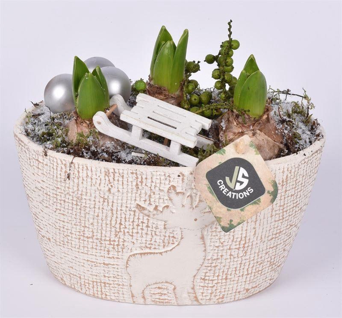 <h4>Keramiek ovaal hert decor 21x12cm</h4>