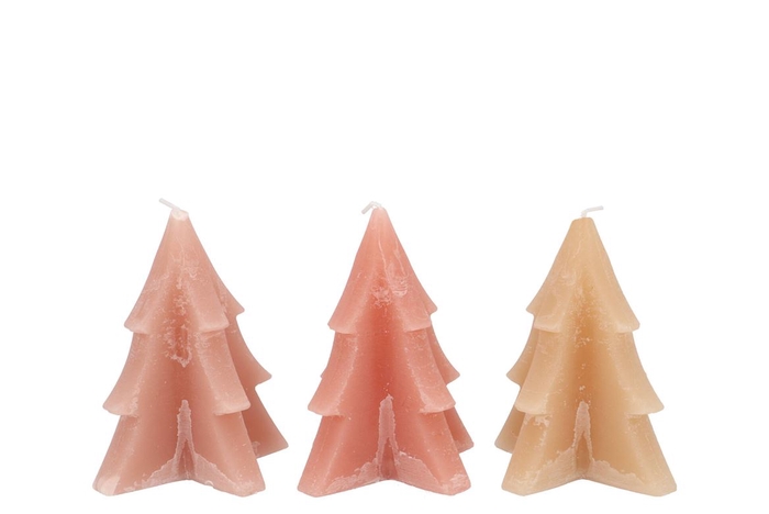 <h4>Candle Frosty Pine Tree Warm Sand Mix 9x12cm Ass</h4>