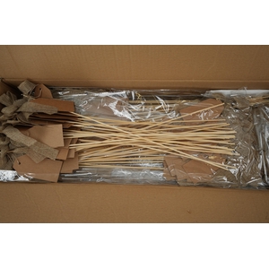 Pick bow woven 13x10cm+label+50cm stick brown