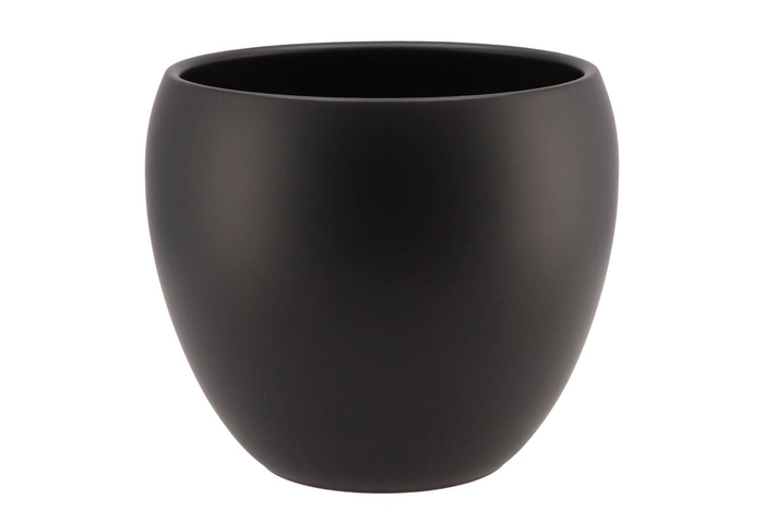 <h4>Vinci Matt Black Flower Pot 22x19cm</h4>