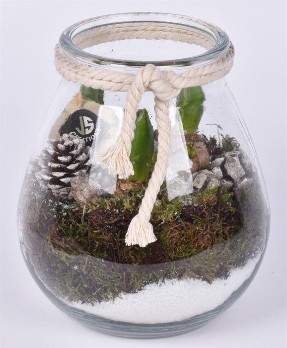 <h4>Glas bol met wit touw 22cm</h4>