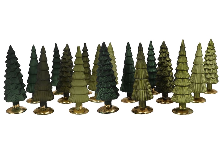 Twinkle Majestic Green Mix Glass Tree Matt Ass 10x35cm