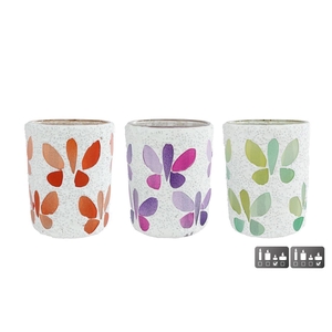 Theelichth or/fuchsia/gr. 8x8x10cm