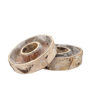 Nature Birch Planter Round S/2 25&30cm