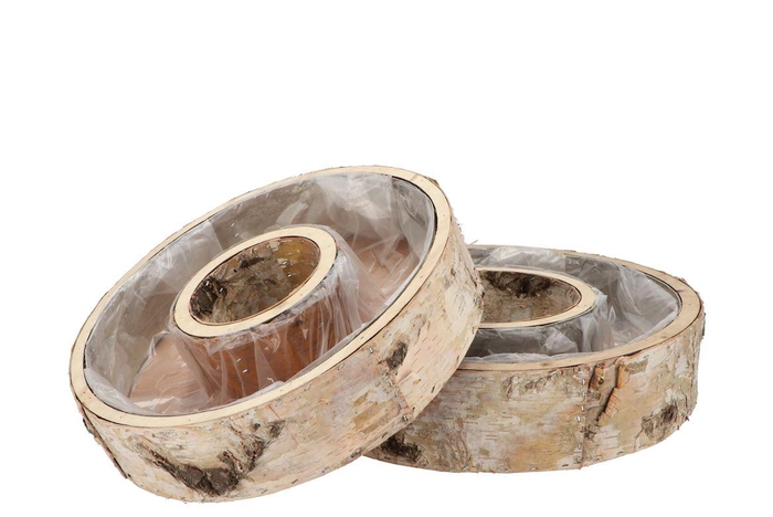 Nature Birch Planter Round S/2 25&30cm