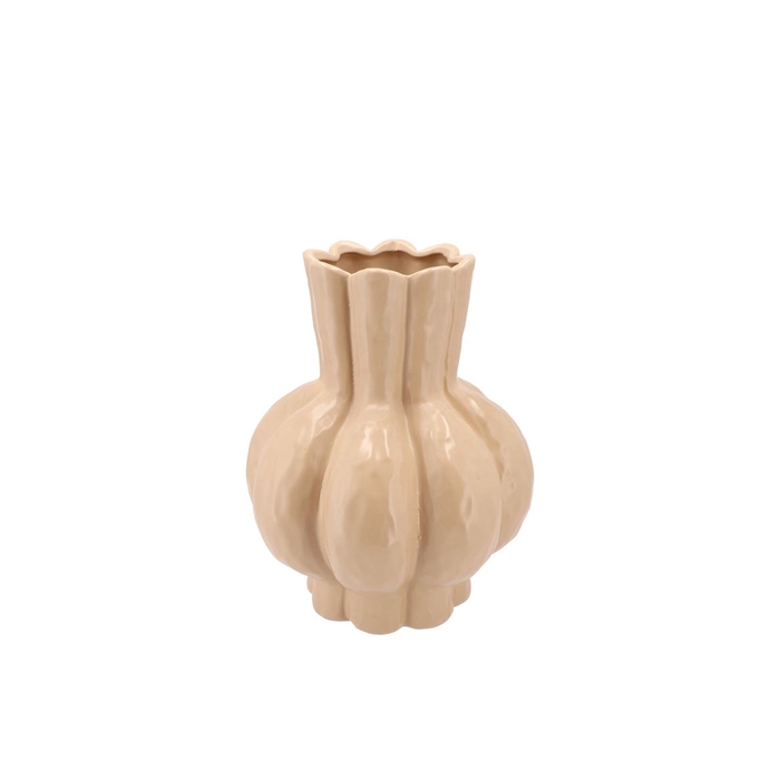 <h4>Garlic Sand Low Vase 21x25cm</h4>