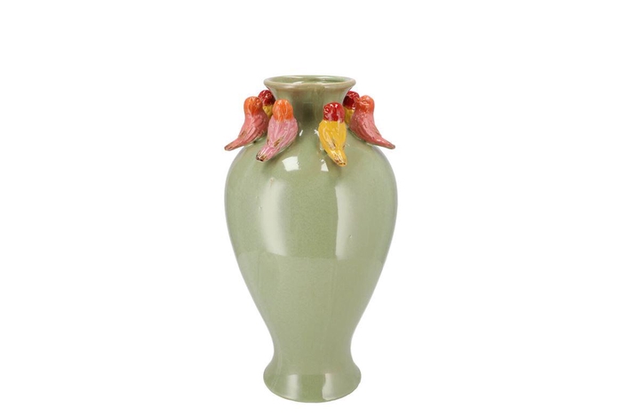 <h4>Bird Spring Pistache Green Vase Long 21x21x34cm Nm</h4>