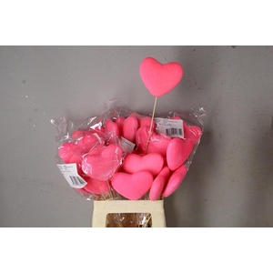 Stick Heart Flock Pink 11,5cm