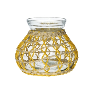DF02-740483800 - Vase Vina d11.5/18.5xh15.5 yellow/natural