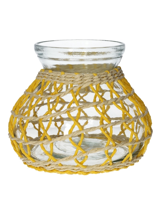 <h4>DF02-740483800 - Vase Vina d11.5/18.5xh15.5 yellow/natural</h4>
