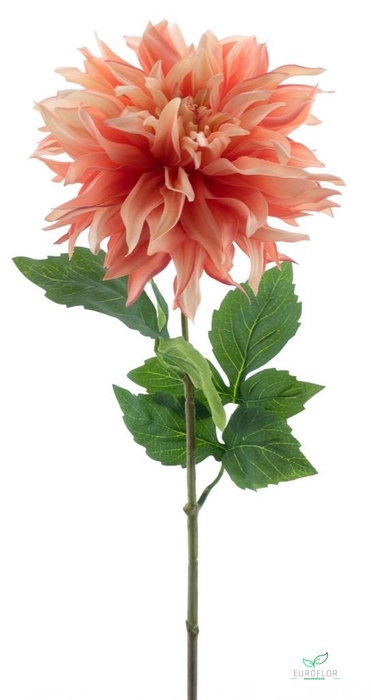 SILK FLOWERS - DAHLIA SPRAY MUMBA PEACH 63CM