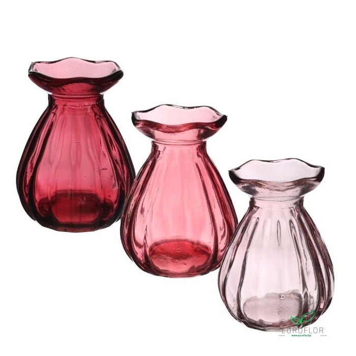 BOTTLE FLEUR H9 D7 PINK ASS. 12PCS (4X3PCS)