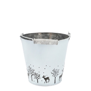 Christmas Zink Winter bucket d12*12cm