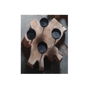 Candleholder 4 Teak Lilin L40W40H10