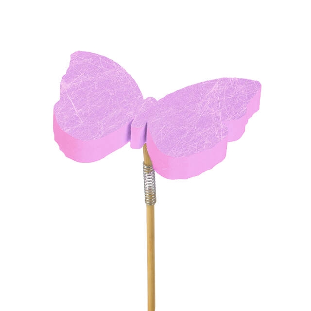 <h4>Pick butterfly Fiber foam 7x7cm+50cm stick pink</h4>