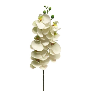 SILK FLOWERS - PHALAENOPSIS SPRAY BORA WHITE 77CM