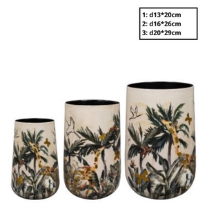 Metaal Safari vaas S/3 d20*29cm