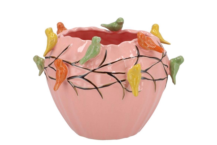 <h4>Bird Pink Pot 26x26x20cm Nm</h4>